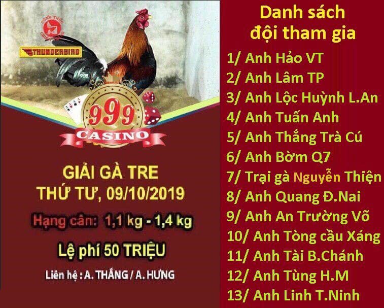 Đá gà trực tuyến - Dịch vụ nổi bật nhất của casino 999